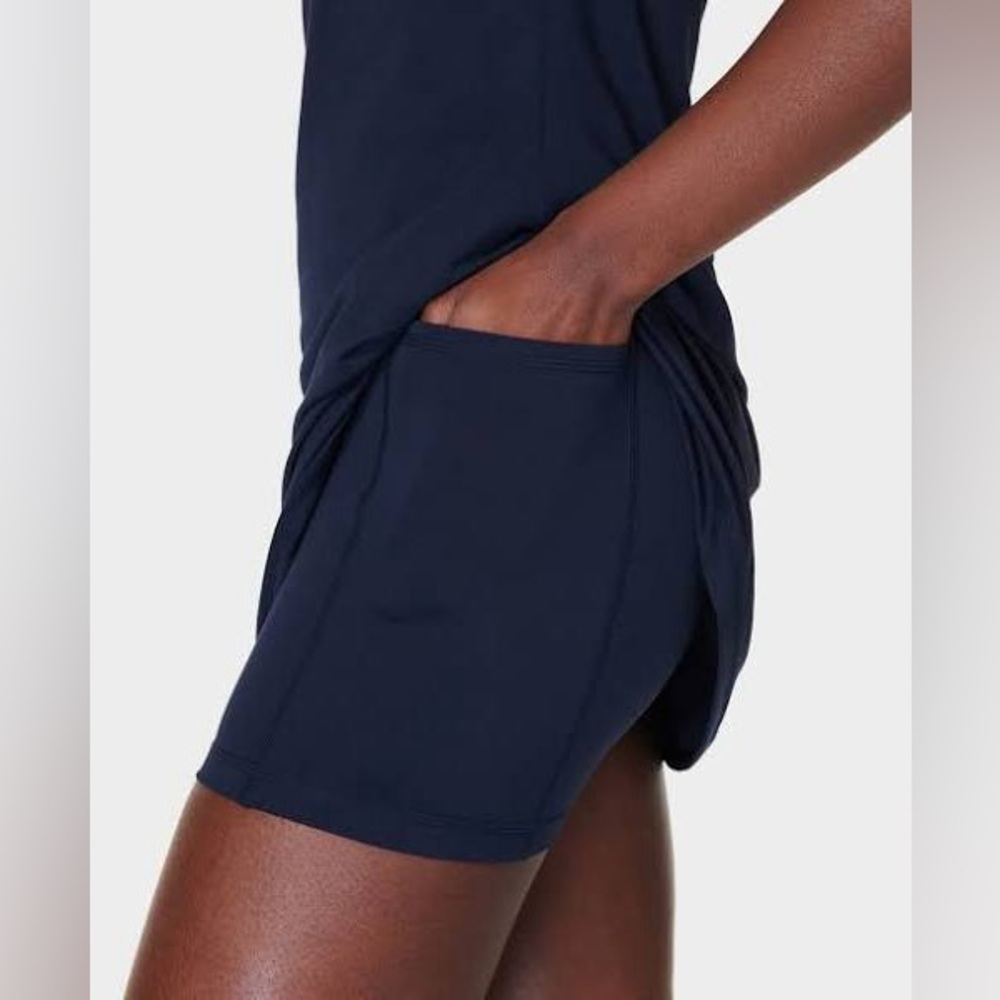 SWEATY BETTY Asymmetric Sport Dress | Navy | Size XS - Picture 4 of 9